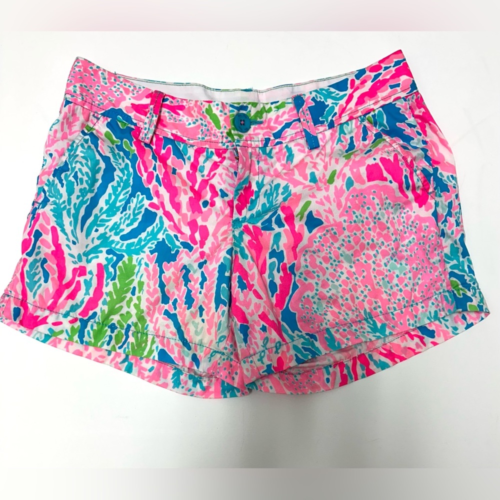 Lilly Pulitzer The Callahan Pink and Blue Patterned Shorts